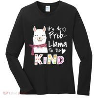 Unity Day Orange No Prob Llama Be Kind Anti Bullying Women's Long Sleeve Shirt thumb 0