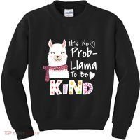 Unity Day Orange No Prob Llama Be Kind Anti Bullying Kids Sweatshirt thumb 0