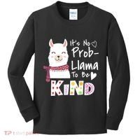 Unity Day Orange No Prob Llama Be Kind Anti Bullying Kids Long Sleeve Shirt thumb 0