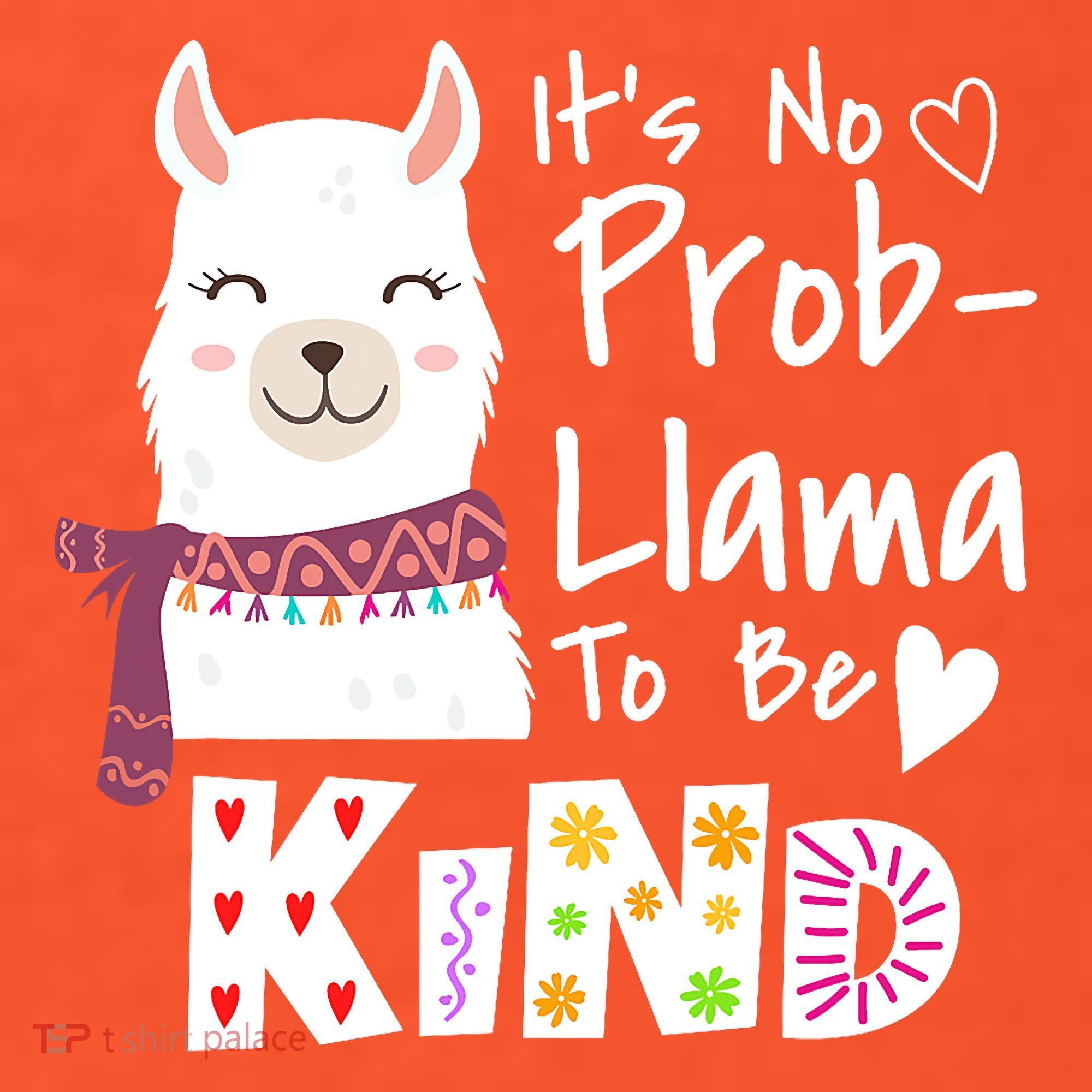 Unity Day Orange No Prob Llama Be Kind Anti Bullying USA-Made Doggie Bandana