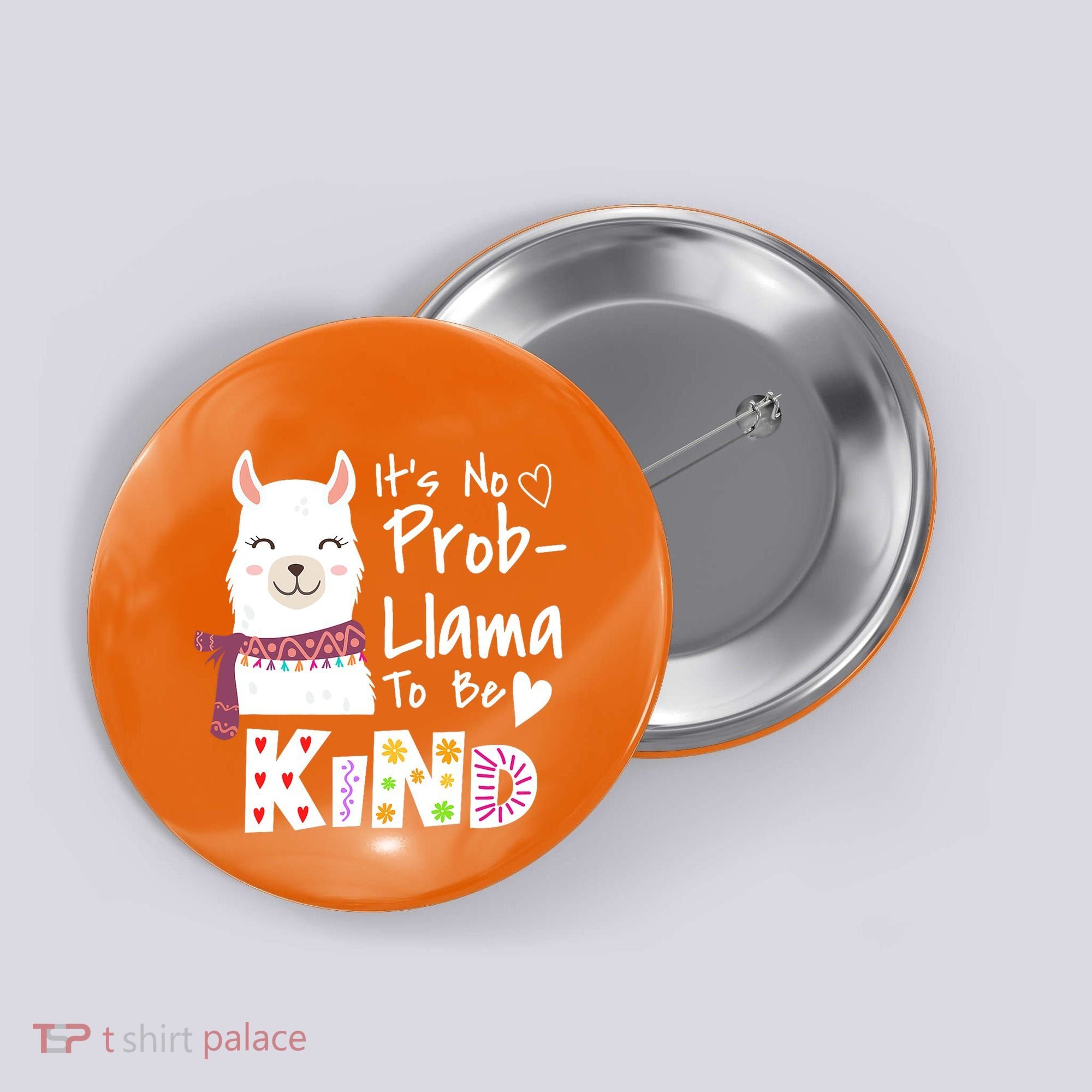 Unity Day Orange No Prob Llama Be Kind Anti Bullying Button