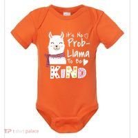 Unity Day Orange No Prob Llama Be Kind Anti Bullying Baby Bodysuit thumb 0