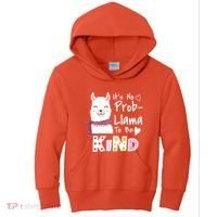 Unity Day Orange No Prob Llama Be Kind Anti Bullying Kids Hoodie thumb 0
