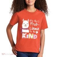 Unity Day Orange No Prob Llama Be Kind Anti Bullying Kids T-Shirt thumb 2