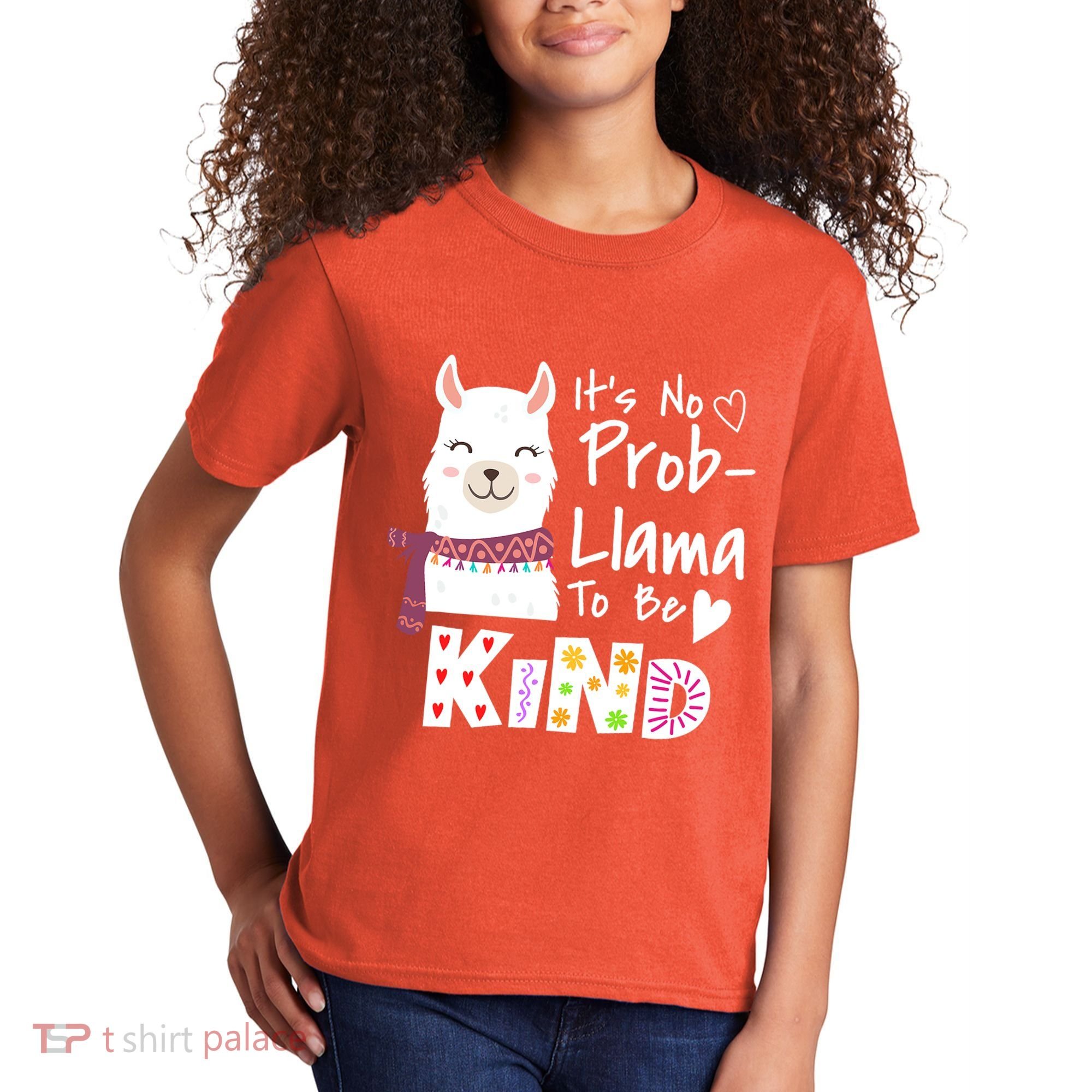 Unity Day Orange No Prob Llama Be Kind Anti Bullying Kids T-Shirt