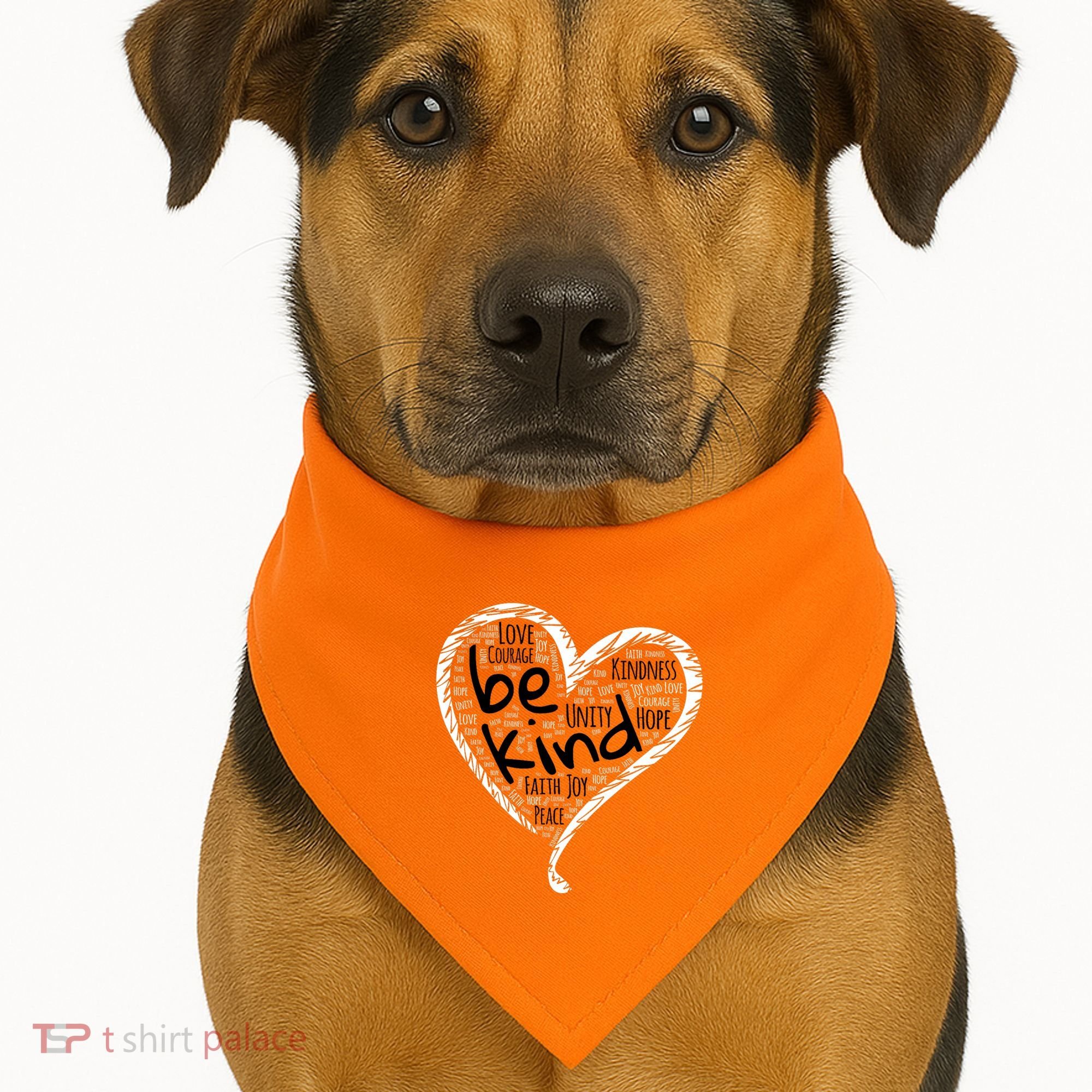 Unity Day Orange Heart Be Kind Anti Bullying Gift USA-Made Doggie Bandana