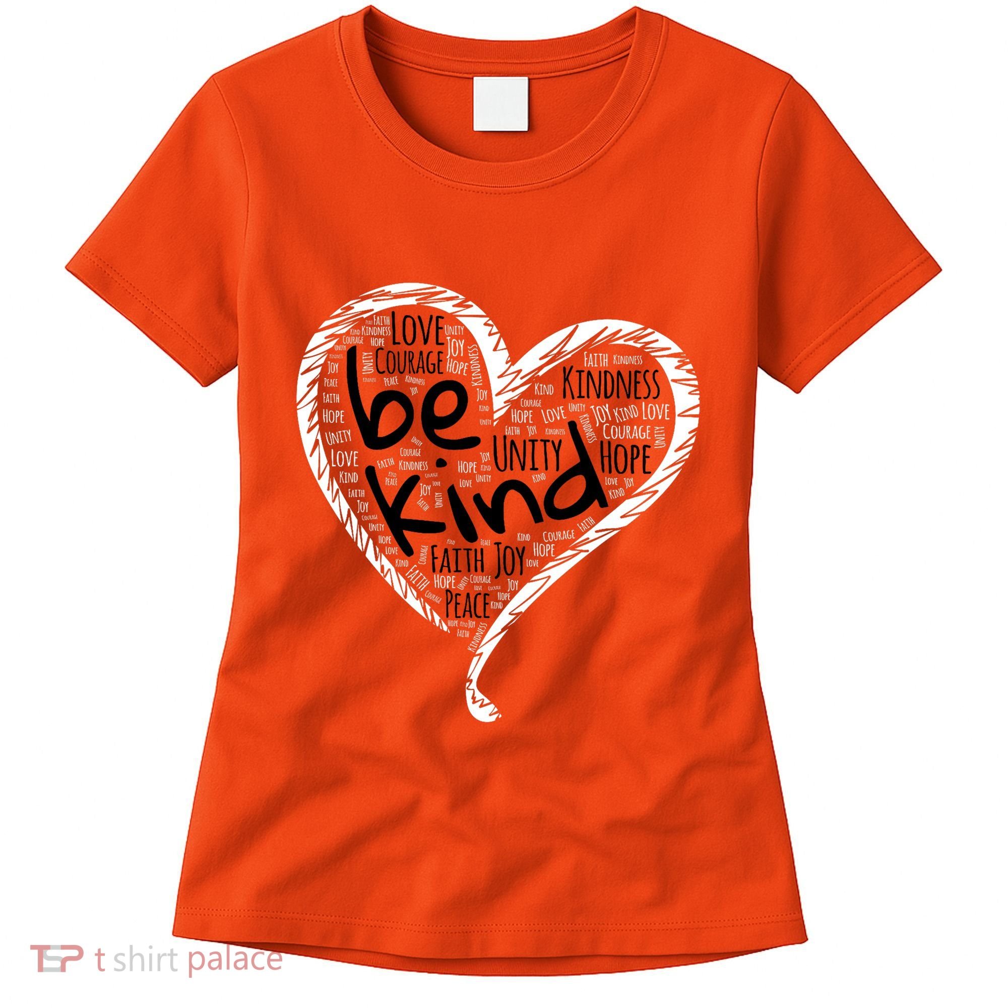 Unity Day Orange Heart Be Kind Anti Bullying Gift Women's T-Shirt