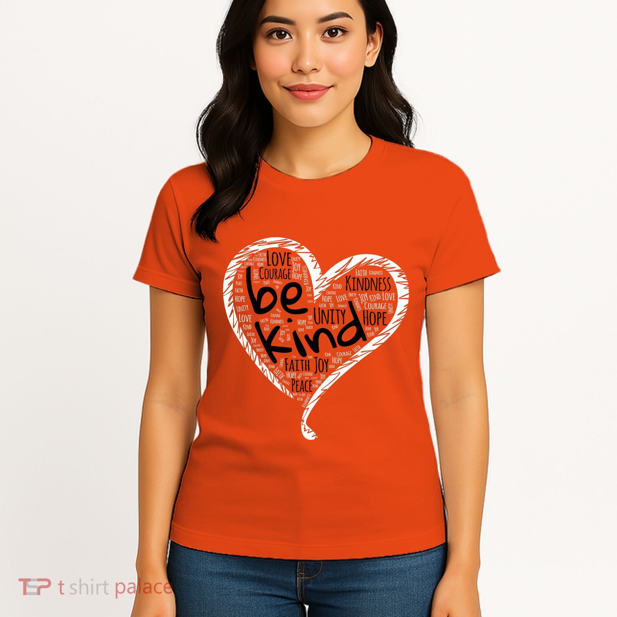 Unity Day Orange Heart Be Kind Anti Bullying Gift Women's T-Shirt