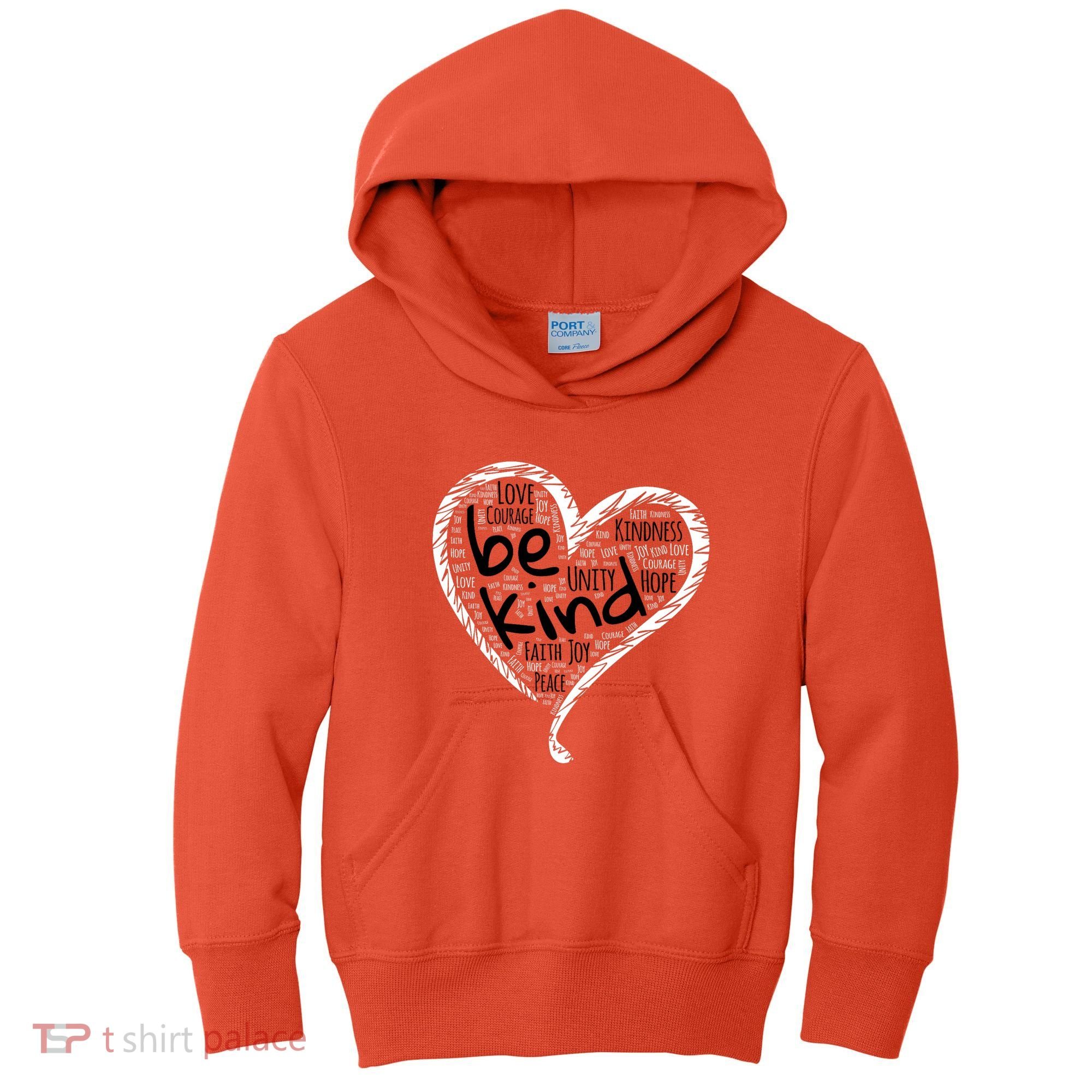 Unity Day Orange Heart Be Kind Anti Bullying Gift Kids Hoodie