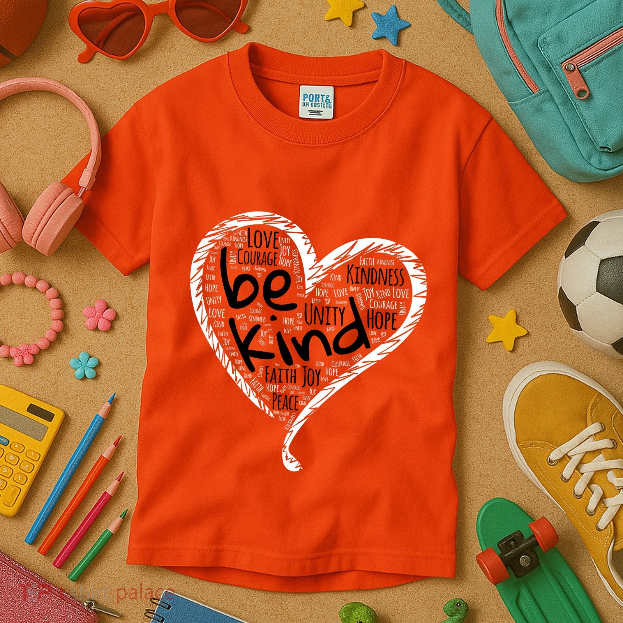 Unity Day Orange Heart Be Kind Anti Bullying Gift Kids T-Shirt