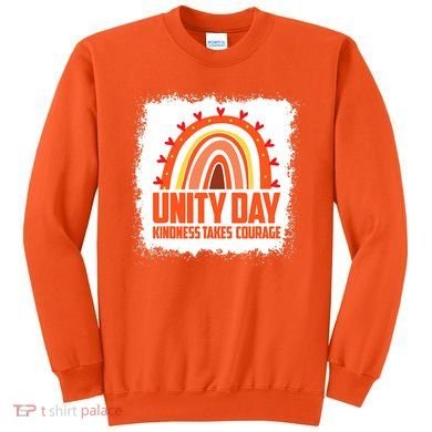 Unity Day Orange Kindness Takes Courage Unity Day Kids Sweatshirt