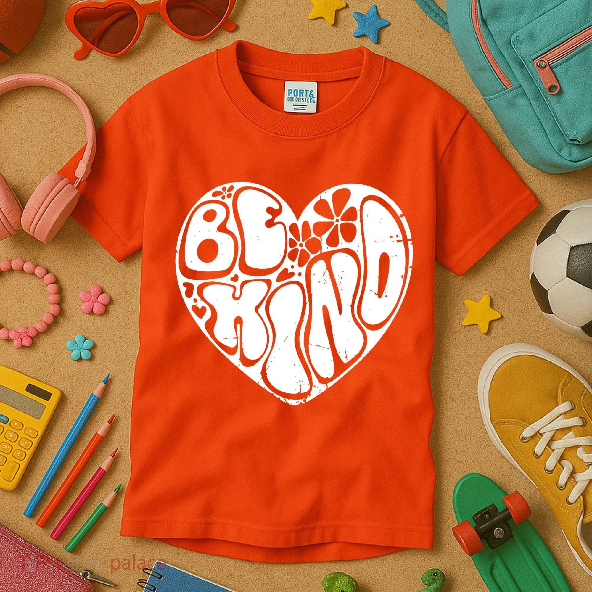 Unity Day Orange Heart Be Kind Anti Bullying Kids T-Shirt
