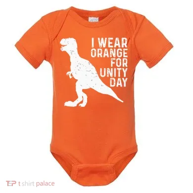 Unity Day Orange Unity Day Dinosaur Baby Bodysuit