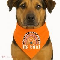Unity Day Orange Anti Bullying Leopard USA-Made Doggie Bandana thumb 1