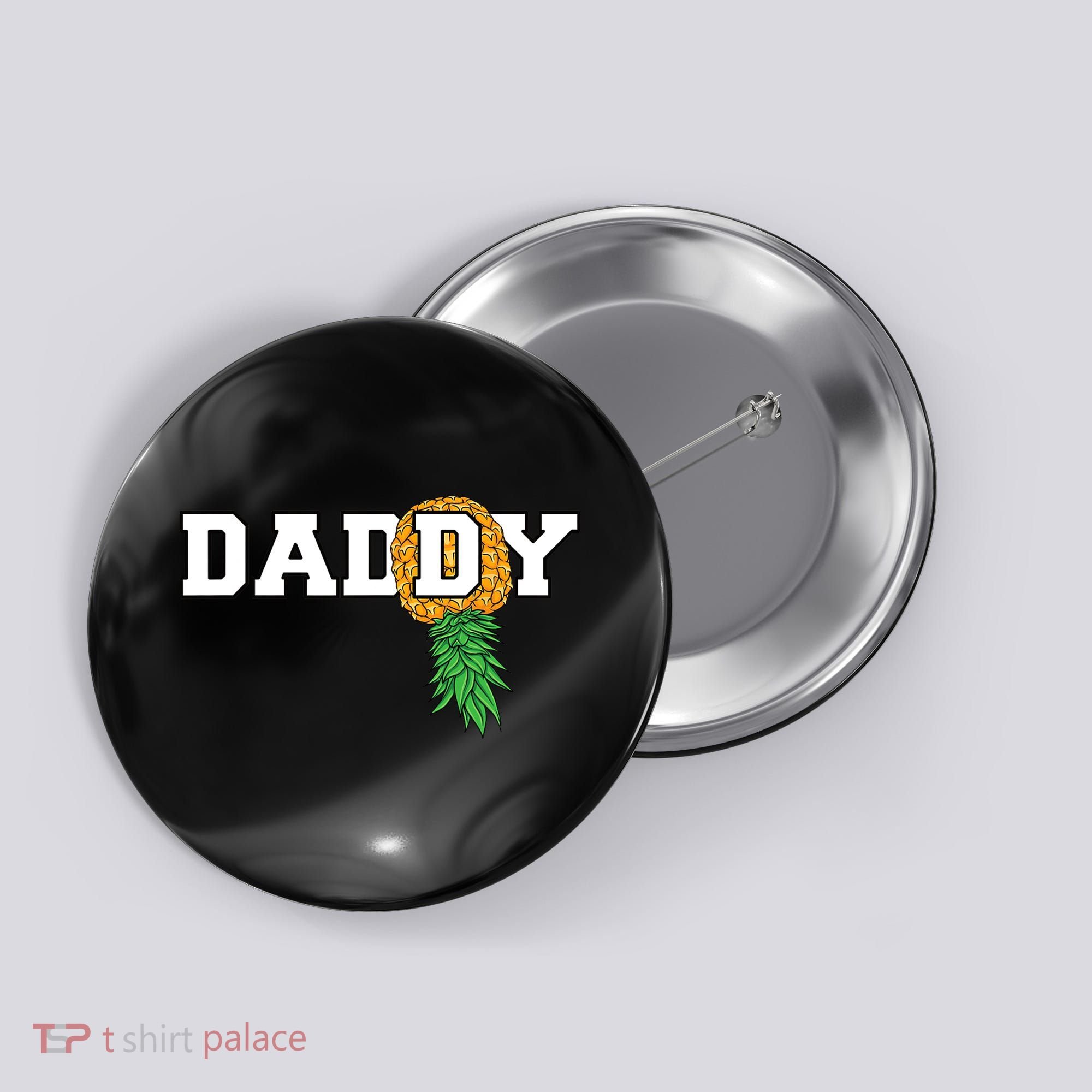Upside Down Pineapple Swinger Daddy Men Button