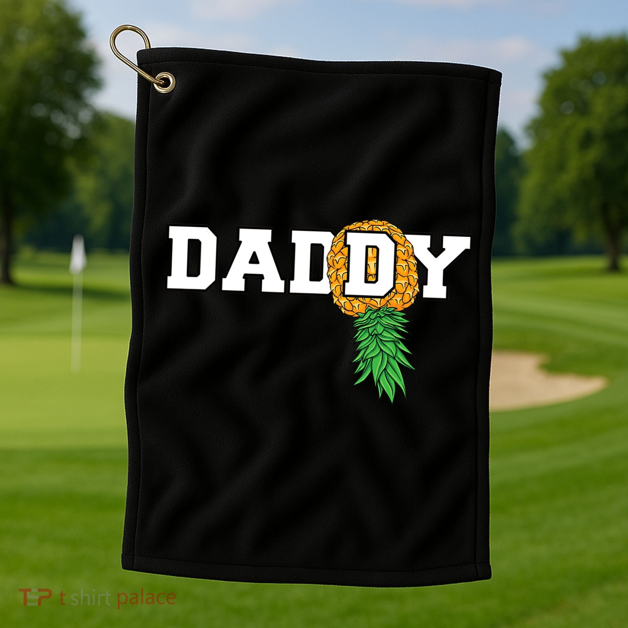 Upside Down Pineapple Swinger Daddy Men Golf Towel