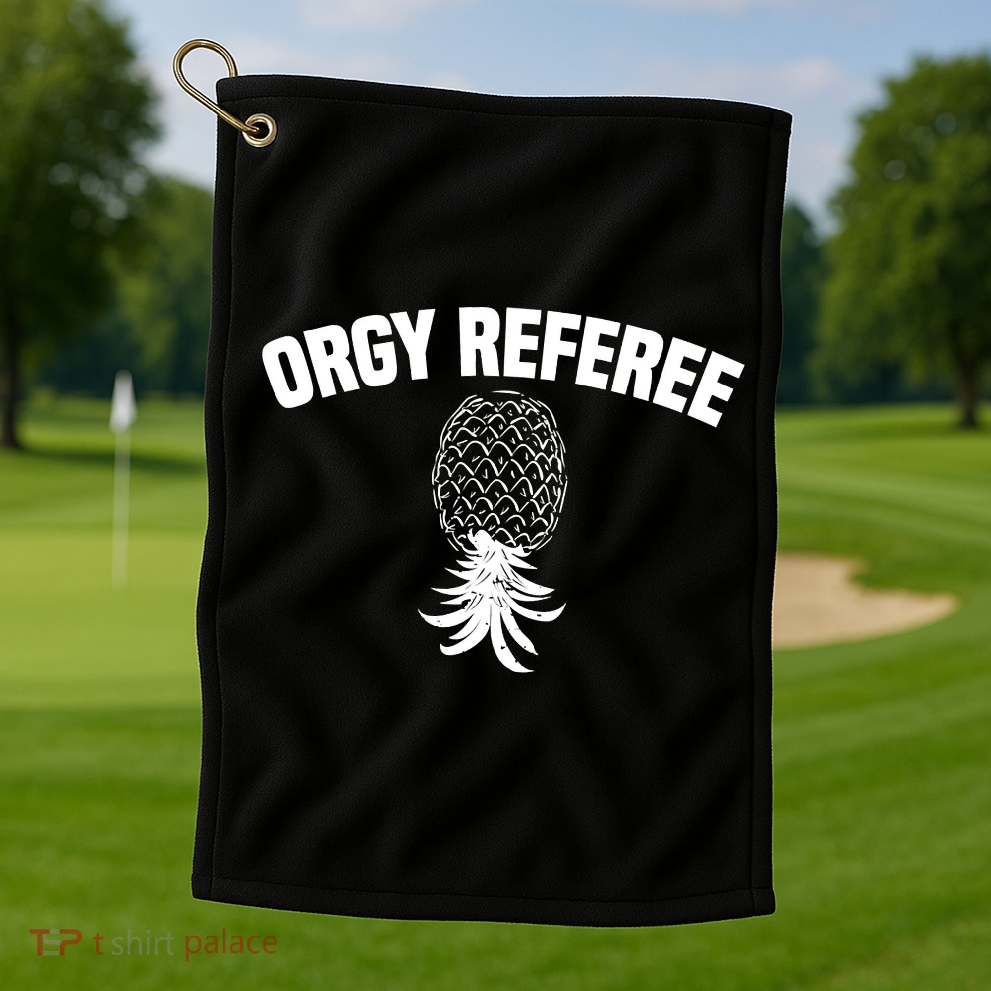 Upside Down Pineapple Group Sex Orgy Referee Swingers Golf Towel