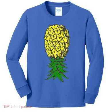Upside Down Pineapple Gift Kids Long Sleeve Shirt