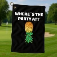Upside Down Pineapple Where´S The Party At Golf Towel thumb 1