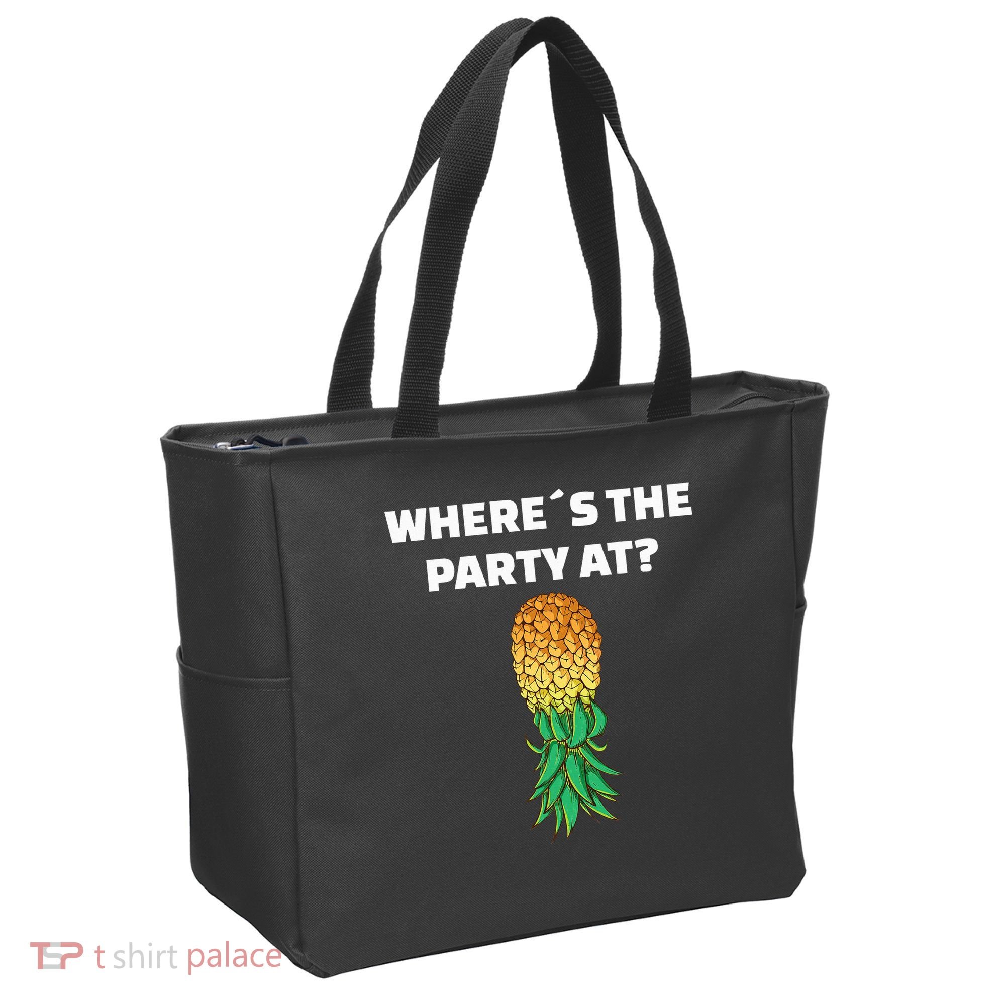 Upside Down Pineapple Where´S The Party At Tote Bag