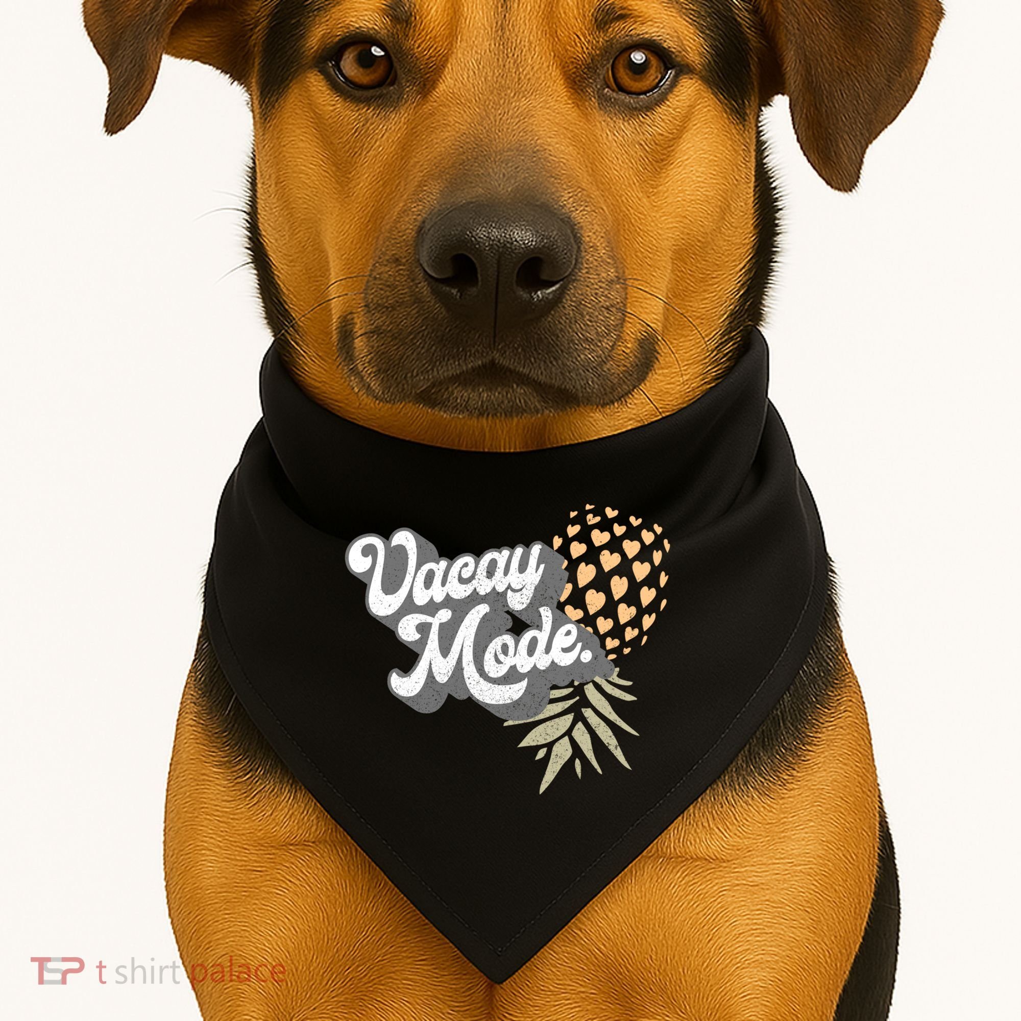 Upside Down Pineapple Vacay Mode Vacation Funny Swinger Gift USA-Made Doggie Bandana