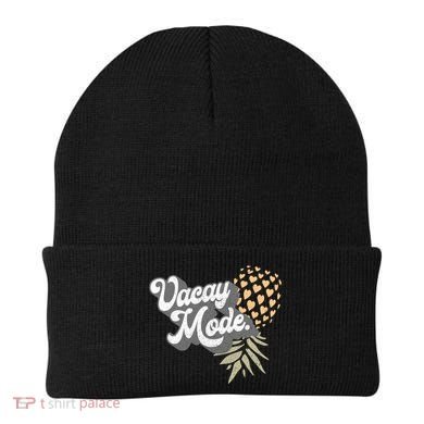 Upside Down Pineapple Vacay Mode Vacation Funny Swinger Gift Beanie