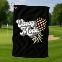 Upside Down Pineapple Vacay Mode Vacation Funny Swinger Gift Golf Towel thumb 1
