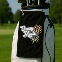 Upside Down Pineapple Vacay Mode Vacation Funny Swinger Gift Golf Towel thumb 2