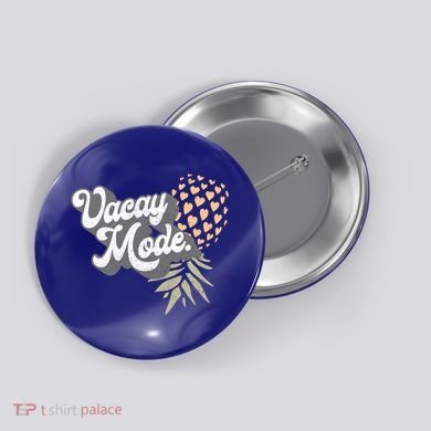 Upside Down Pineapple Vacay Mode Vacation Funny Swinger Gift Button