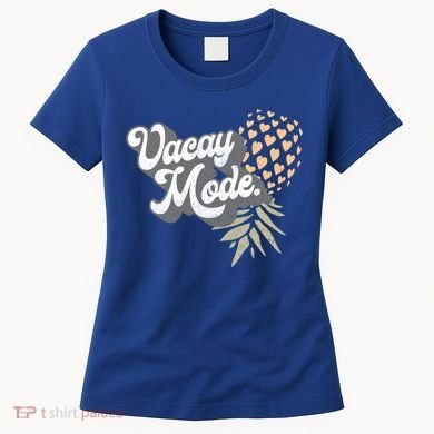 Upside Down Pineapple Vacay Mode Vacation Funny Swinger Gift Women's T-Shirt