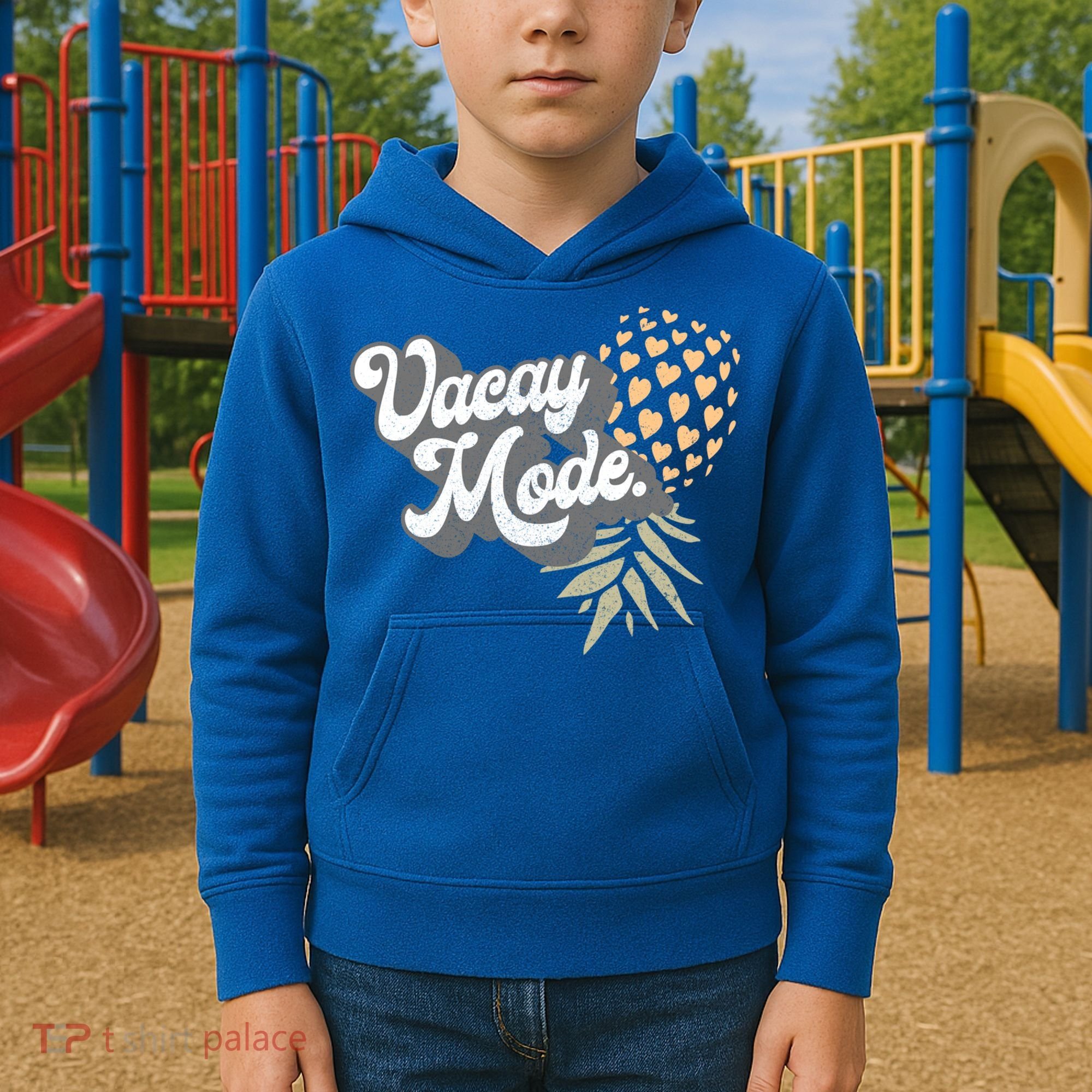 Upside Down Pineapple Vacay Mode Vacation Funny Swinger Gift Kids Hoodie