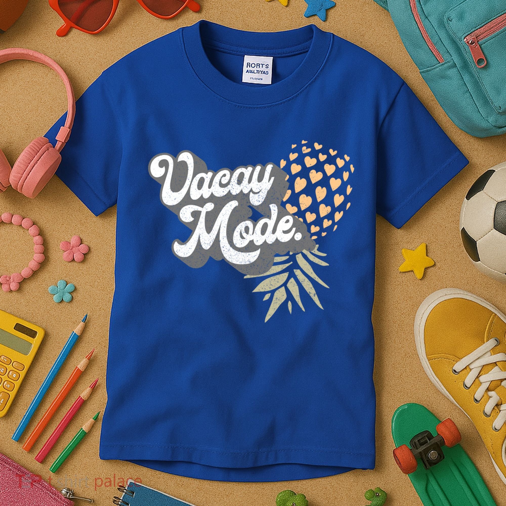Upside Down Pineapple Vacay Mode Vacation Funny Swinger Gift Kids T-Shirt