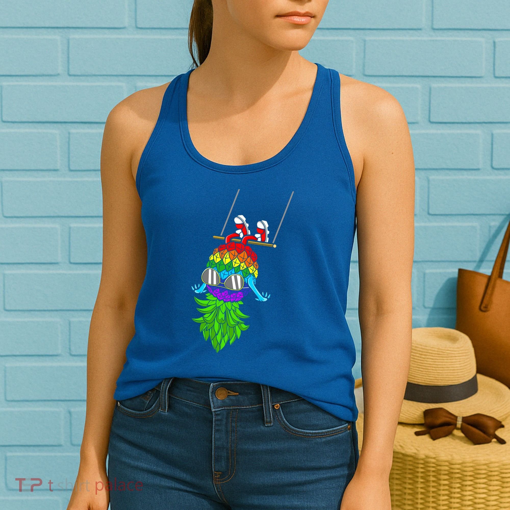 Upside Down Pineapple Swingers Swinging Lgbtq Adult Humor Gift Women's Tank Top