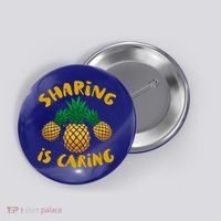 Upside Down Pineapple Cute Gift Sharing Swinger Gift Button thumb 0