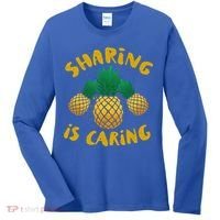 Upside Down Pineapple Cute Gift Sharing Swinger Gift Women's Long Sleeve Shirt thumb 0