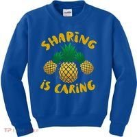 Upside Down Pineapple Cute Gift Sharing Swinger Gift Kids Sweatshirt thumb 0