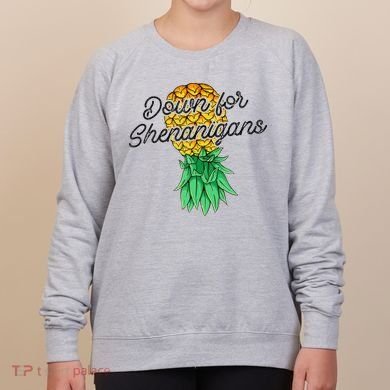 Upside Down Pineapple Down For Shenanigans Funny Swinger Women's Sweatshirt