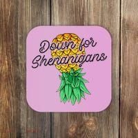 Upside Down Pineapple Down For Shenanigans Funny Swinger Coaster thumb 0