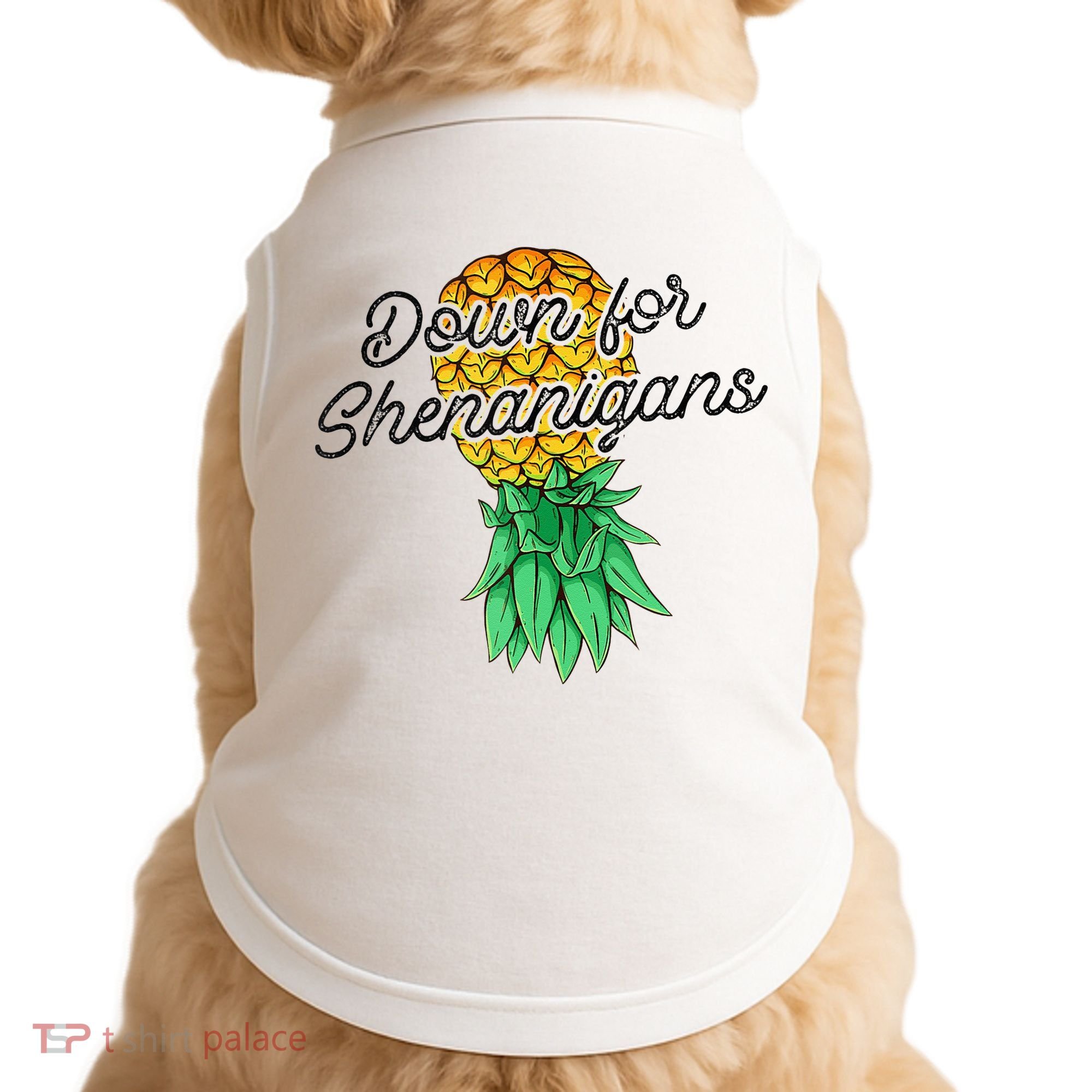 Upside Down Pineapple Down For Shenanigans Funny Swinger Doggie Tank