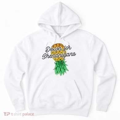 Upside Down Pineapple Down For Shenanigans Funny Swinger Hoodie