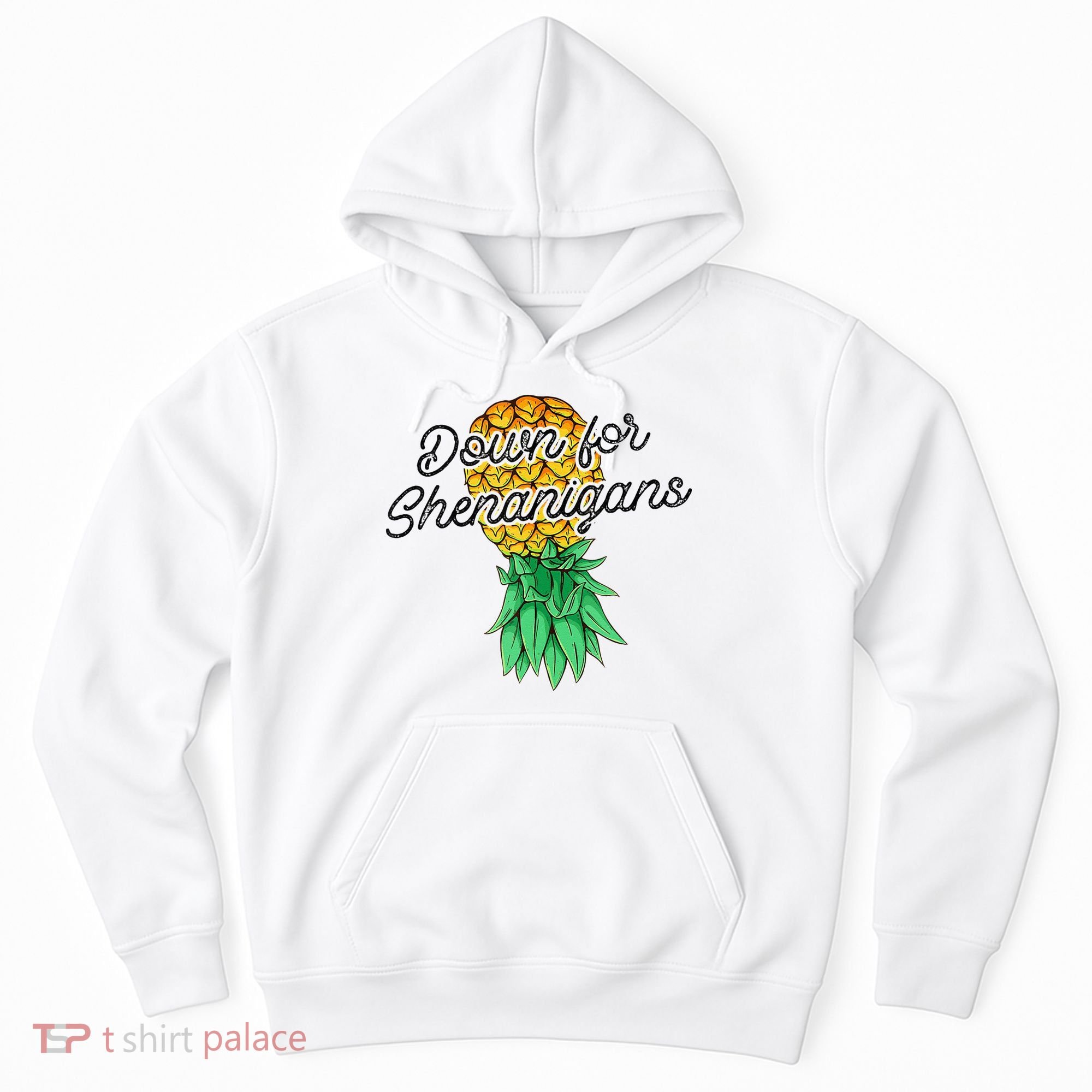 Upside Down Pineapple Down For Shenanigans Funny Swinger Hoodie