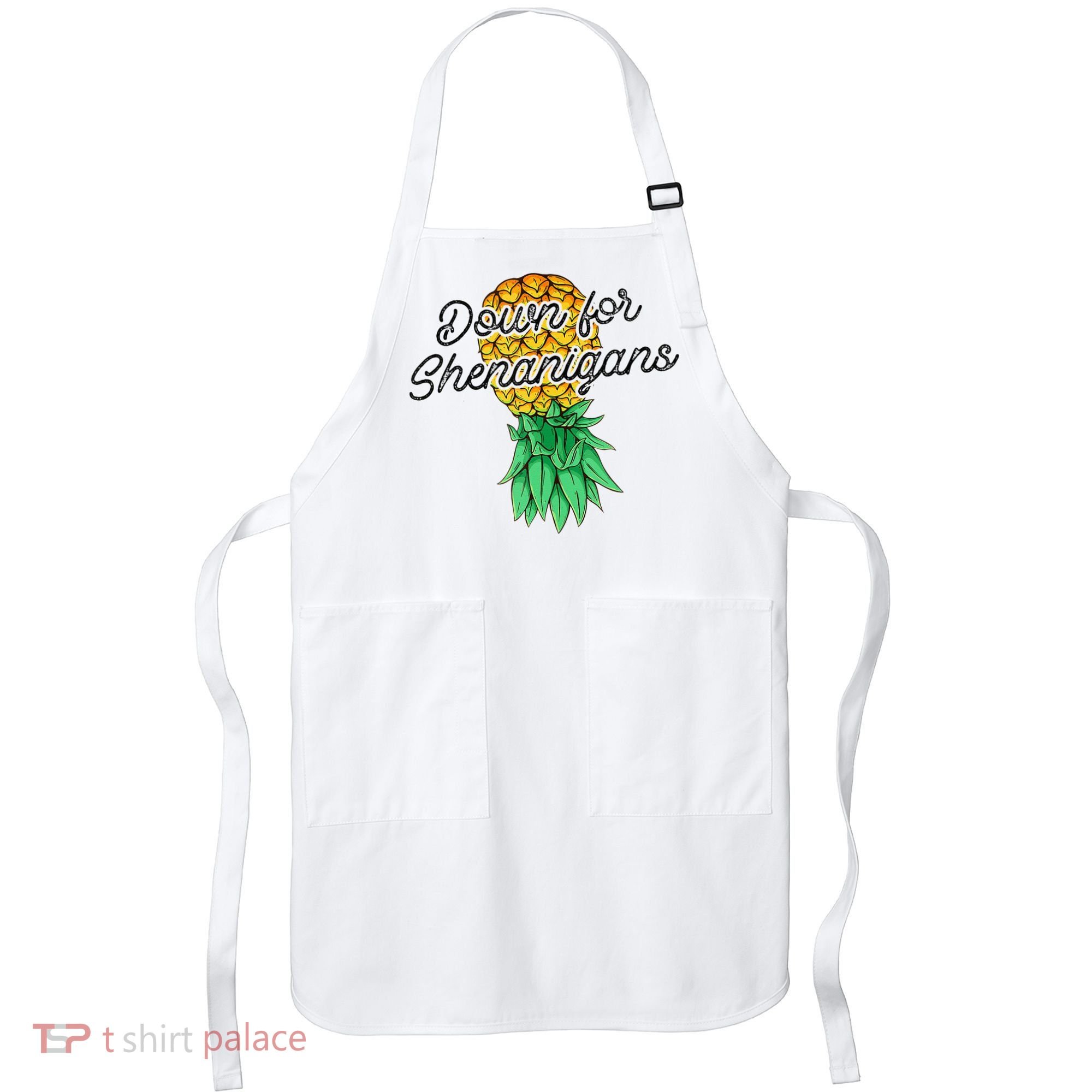 Upside Down Pineapple Down For Shenanigans Funny Swinger Apron