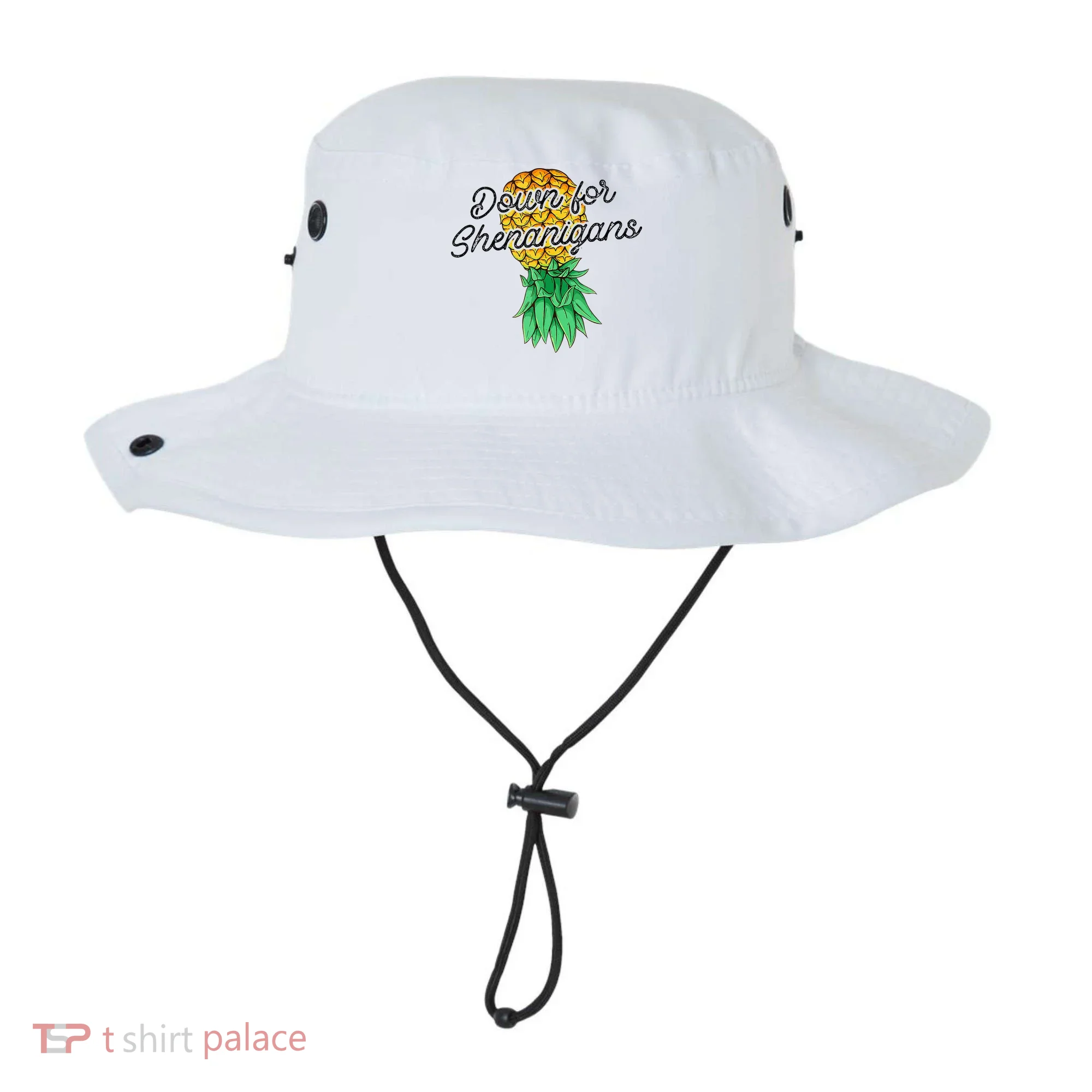 Upside Down Pineapple Down For Shenanigans Funny Swinger Bucket Hat