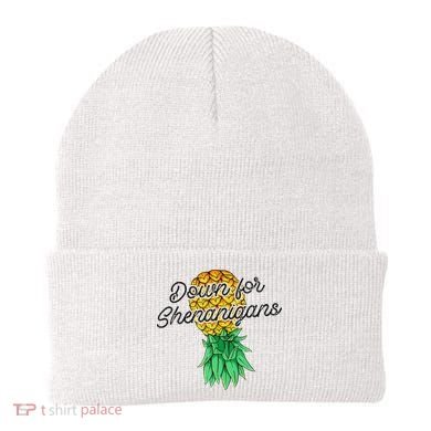 Upside Down Pineapple Down For Shenanigans Funny Swinger Beanie