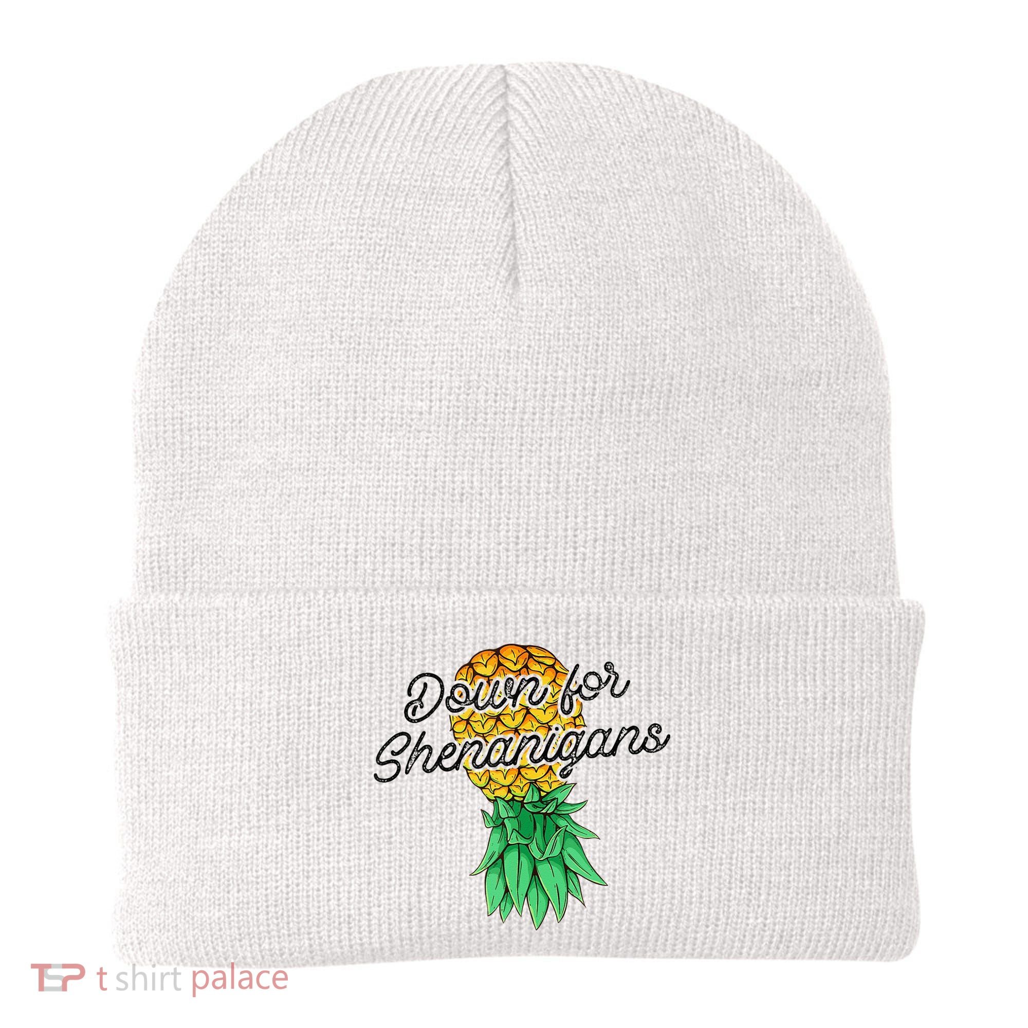Upside Down Pineapple Down For Shenanigans Funny Swinger Beanie