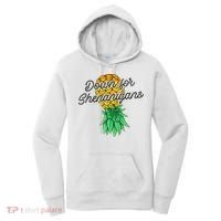 Upside Down Pineapple Down For Shenanigans Funny Swinger Women's Hoodie thumb 0
