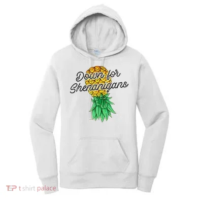 Upside Down Pineapple Down For Shenanigans Funny Swinger Women's Hoodie