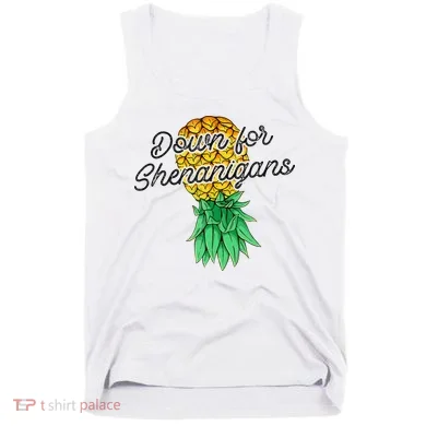 Upside Down Pineapple Down For Shenanigans Funny Swinger Tank Top