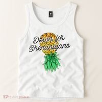Upside Down Pineapple Down For Shenanigans Funny Swinger Tank Top thumb 2