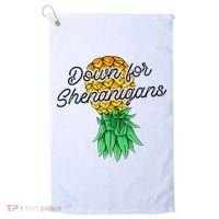 Upside Down Pineapple Down For Shenanigans Funny Swinger Golf Towel thumb 0